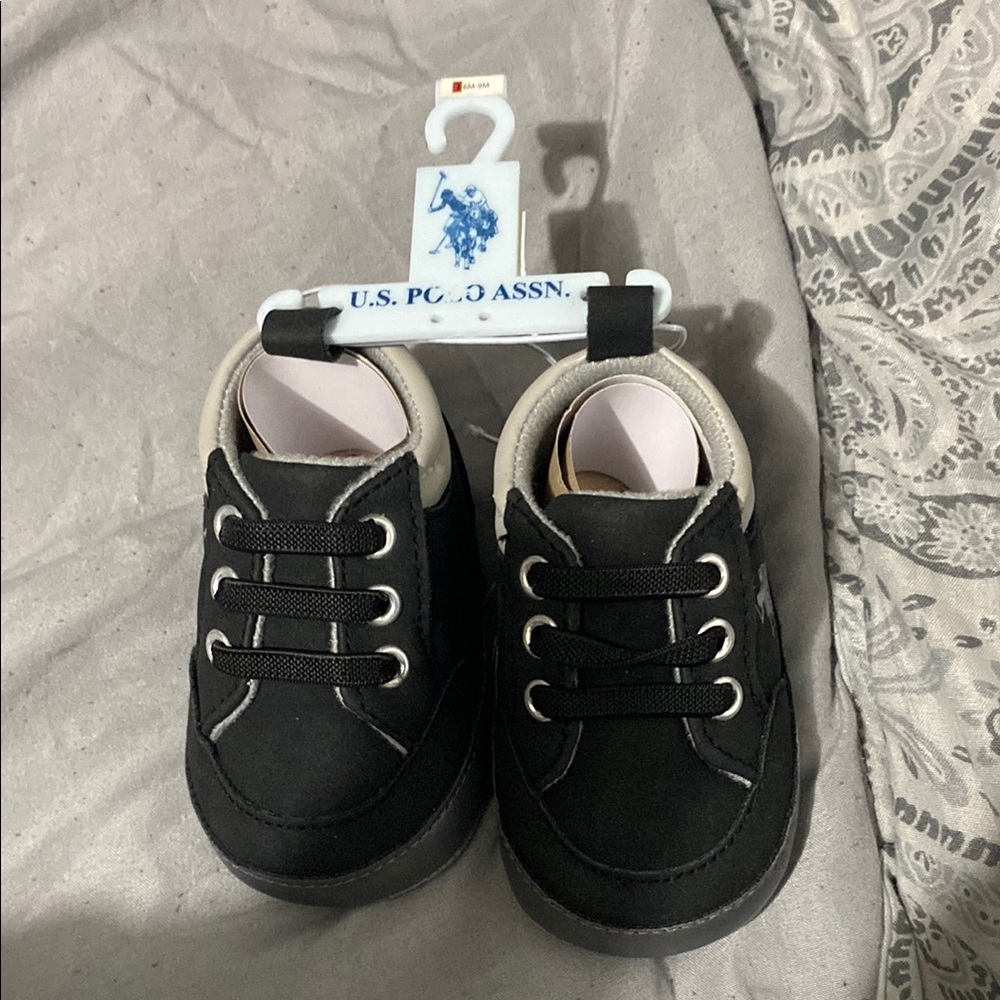 U.S. Polo Assn. Black Kids Shoes SIZE 6-9MO